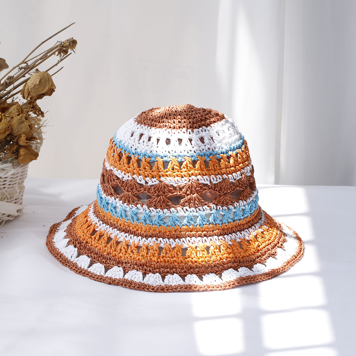 Bucket Hat Straw - Dames Hoeden Nieuwe Mode Stijl Emmer