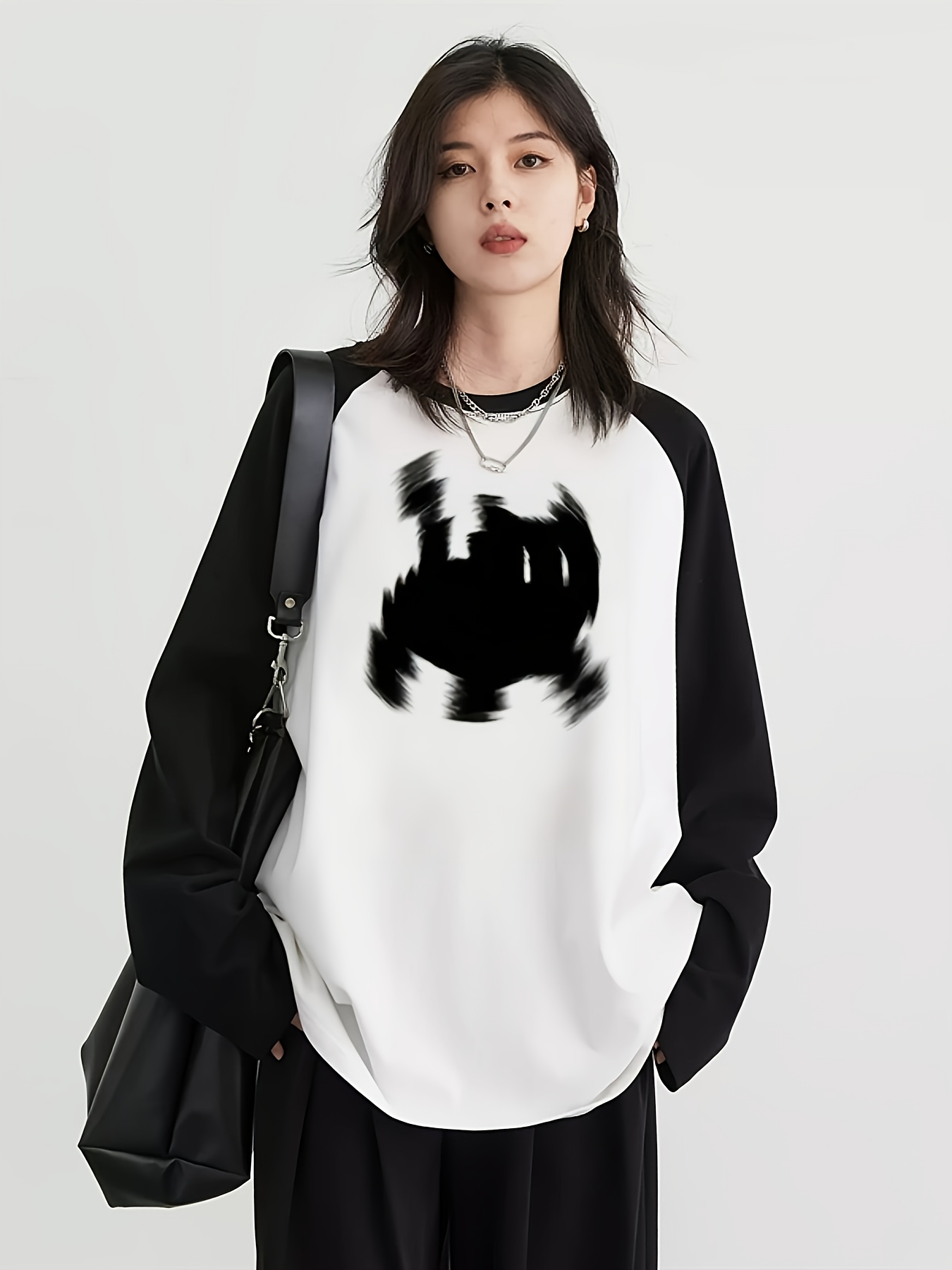 Tee Graphic Print - Y2K Dames Raglan T-shirt met lange