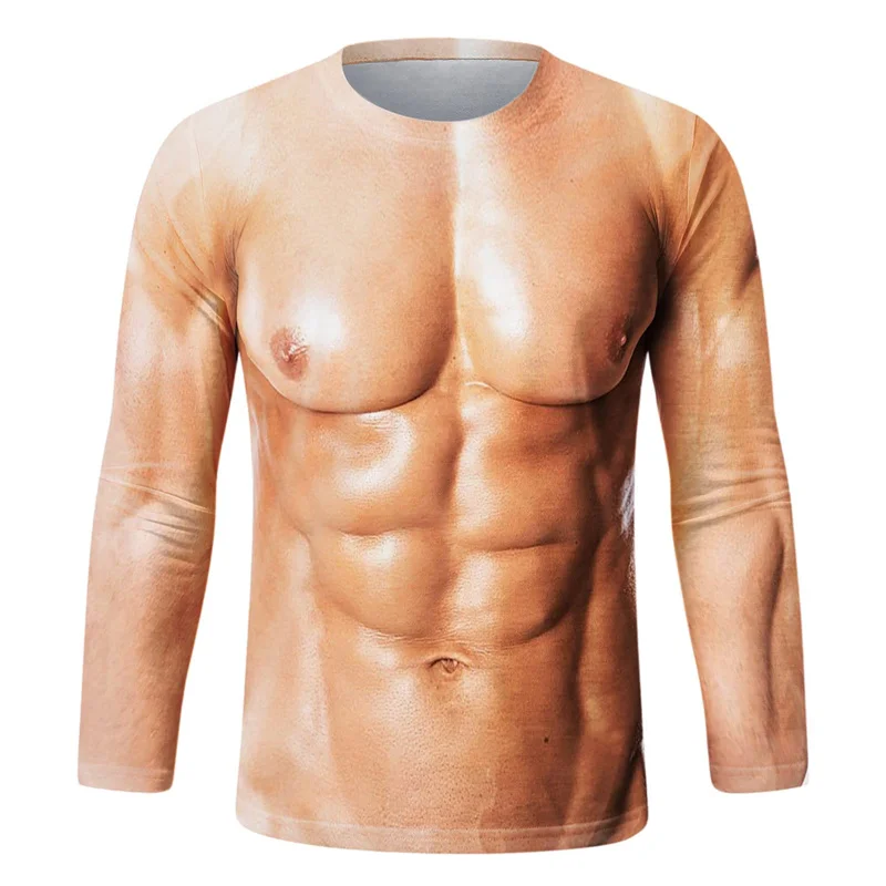 Grappig T-shirt met nepspieren - Tee Graphic Print recensie en prijs
